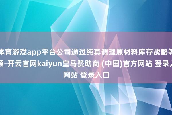 体育游戏app平台公司通过纯真调理原材料库存战略等要领-开云官网kaiyun皇马赞助商 (中国)官方网站 登录入口