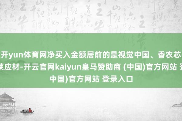 开yun体育网净买入金额居前的是视觉中国、香农芯创、新莱应材-开云官网kaiyun皇马赞助商 (中国)官方网站 登录入口