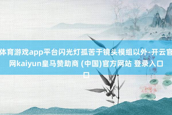 体育游戏app平台闪光灯孤苦于镜头模组以外-开云官网kaiyun皇马赞助商 (中国)官方网站 登录入