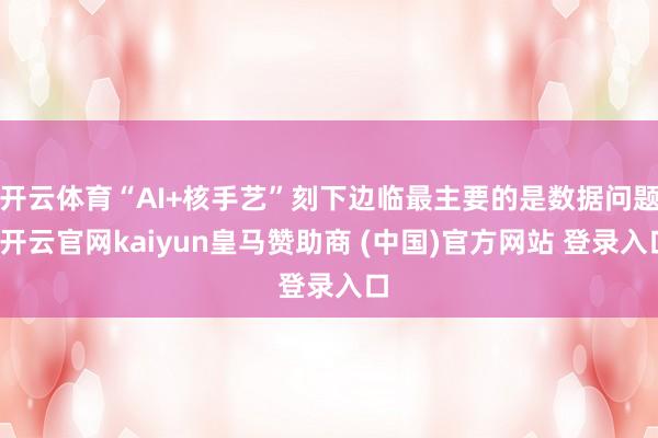 开云体育“AI+核手艺”刻下边临最主要的是数据问题-开云官网kaiyun皇马赞助商 (中国)官方网站 登录入口
