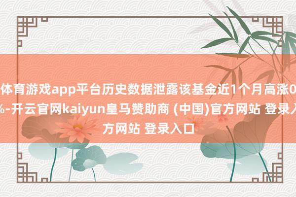 体育游戏app平台历史数据泄露该基金近1个月高涨0.8%-开云官网kaiyun皇马赞助商 (中国)官